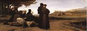 Leon Benouville St.Francis of Assisi, Carrie Dying to Santa Maria degli Angeli, Blesses the City oil painting